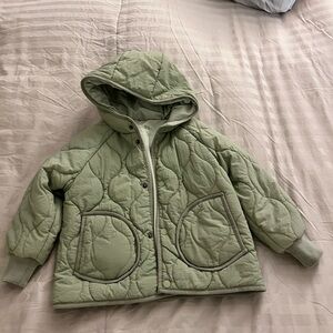 Zara Kids Quilted Puffer Jacket in mint green